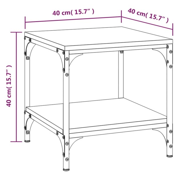 Mesa auxiliar de madera contrachapada negro 40x40x40 cm