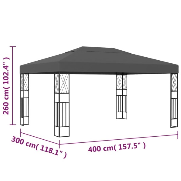 Cenador tela gris antracita 3x4 m