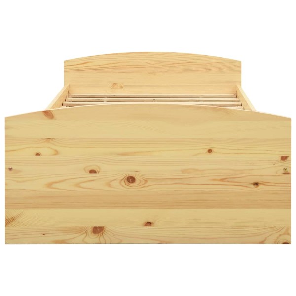 Estructura de cama con 2 cajones madera maciza pino 90x200 cm