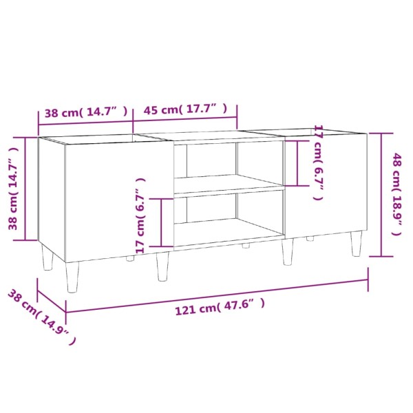 Mueble para discos madera contrachapada blanco 121x38x48 cm