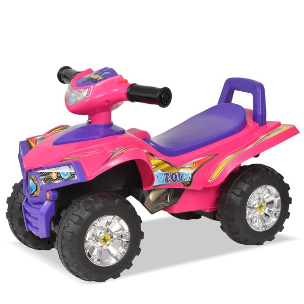 Quad ATV correpasillos infantil con sonidos y luces rosa morado