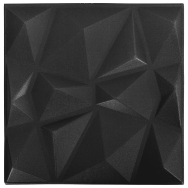 Paneles de pared 3D 12 unidades 50x50 cm negro diamante 3 m²