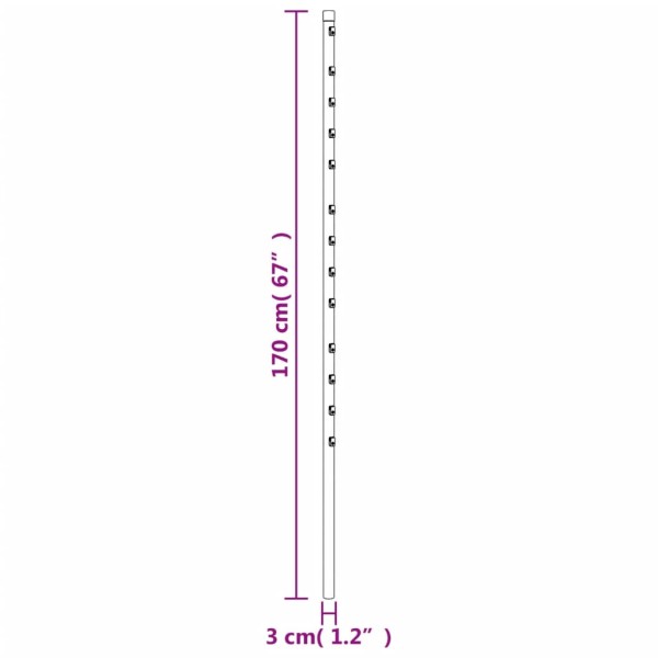 Postes de valla 15 unidades acero galvanizado 170 cm