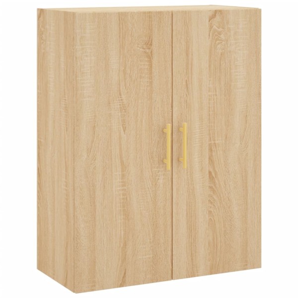 Aparador alto madera contrachapada color roble 69,5x34x180 cm