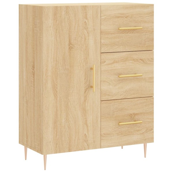 Aparador alto madera contrachapada color roble 69,5x34x180 cm