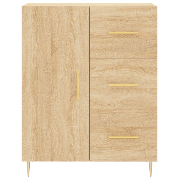 Aparador alto madera contrachapada color roble 69,5x34x180 cm