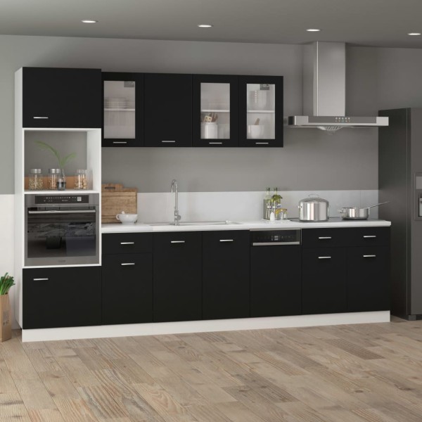 Mueble inferior de cocina madera ingeniería negro 80x46x81,5 cm