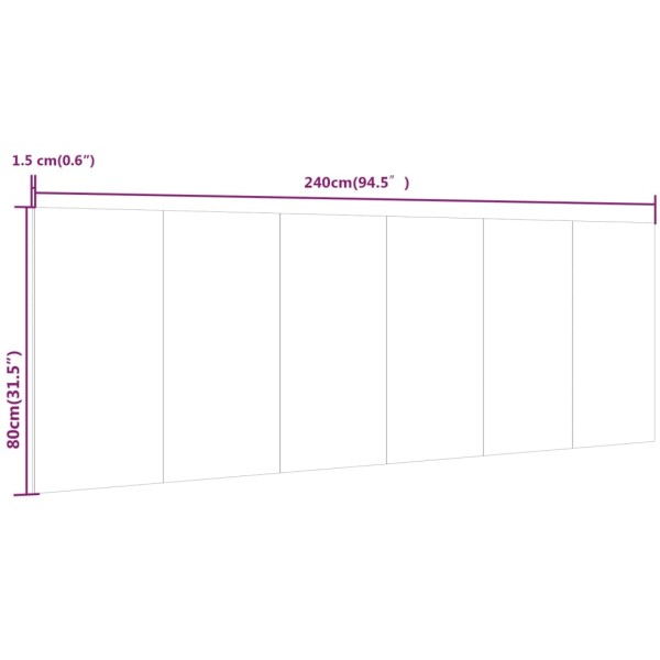 Cabecero pared madera contrachapada roble Sonoma 240x1,5x80cm