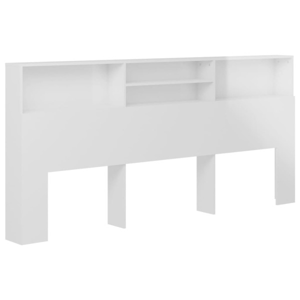 Mueble cabecero blanco brillante 220x19x103,5 cm