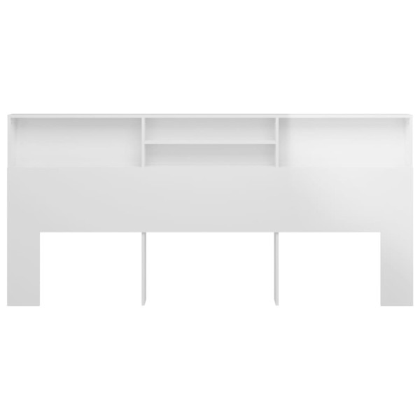 Mueble cabecero blanco brillante 220x19x103,5 cm