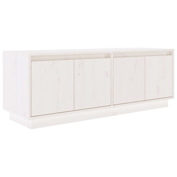 Mueble de TV de madera maciza de pino blanco 110x34x40 cm