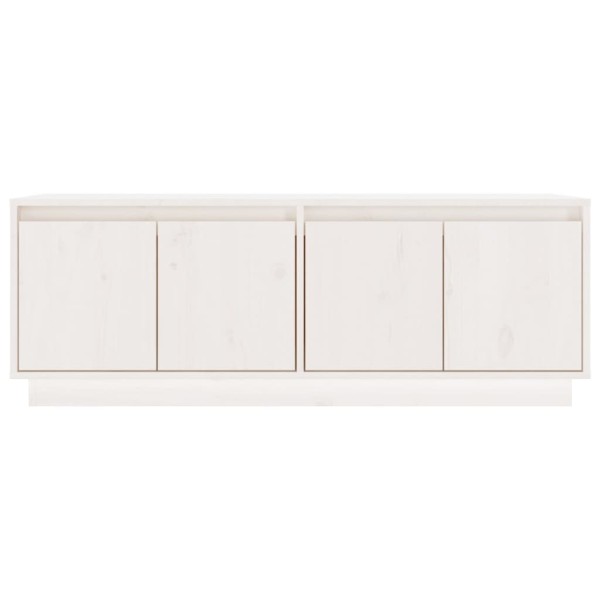 Mueble de TV de madera maciza de pino blanco 110x34x40 cm