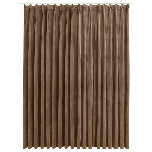 Cortina opaca con ganchos terciopelo beige 290x245 cm