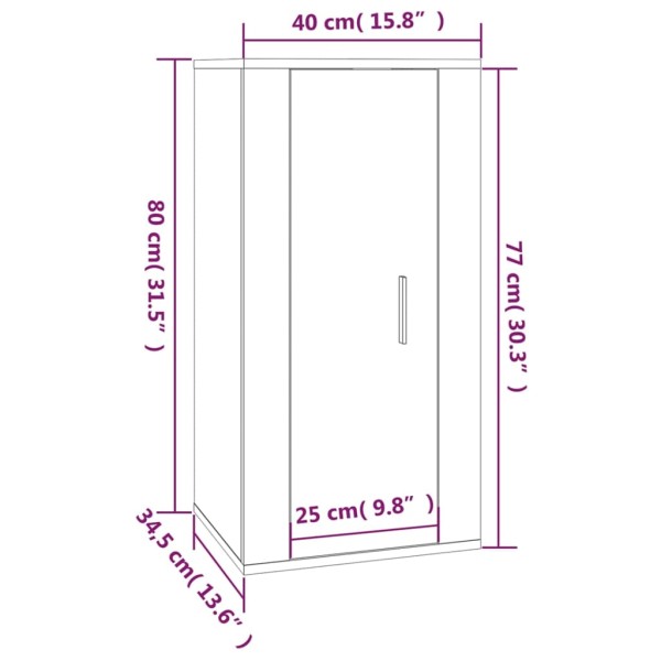 Mueble para TV de pared negro 40x34,5x80 cm