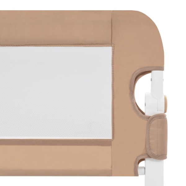 Barandilla de seguridad cama de niño poliéster taupe 120x42 cm