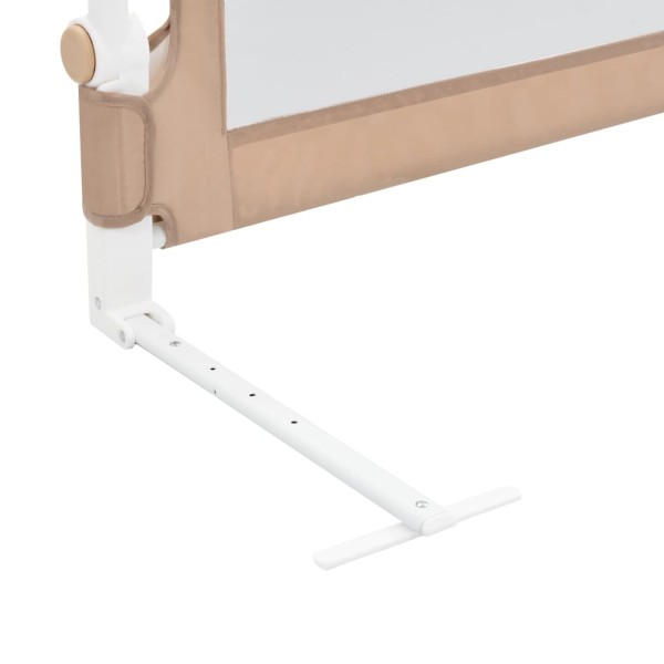 Barandilla de seguridad cama de niño poliéster taupe 120x42 cm