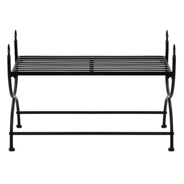 Banco de estilo vintage metal 83x42x55 cm negro