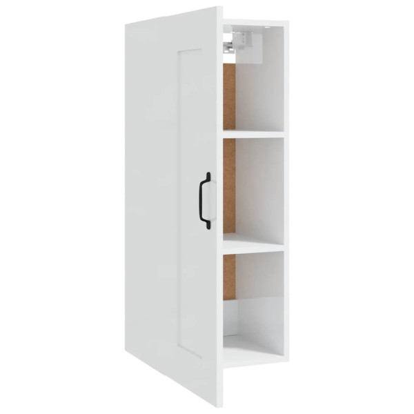 Armario colgante madera contrachapada blanco brillo 35x34x90 cm