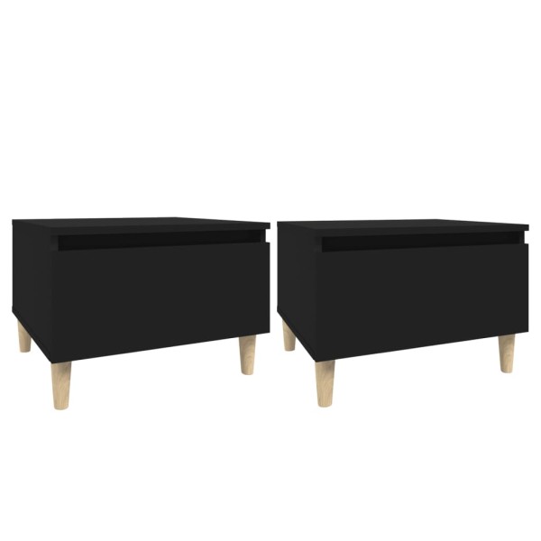 Mesas auxiliares 2 uds madera contrachapada negro 50x46x35 cm