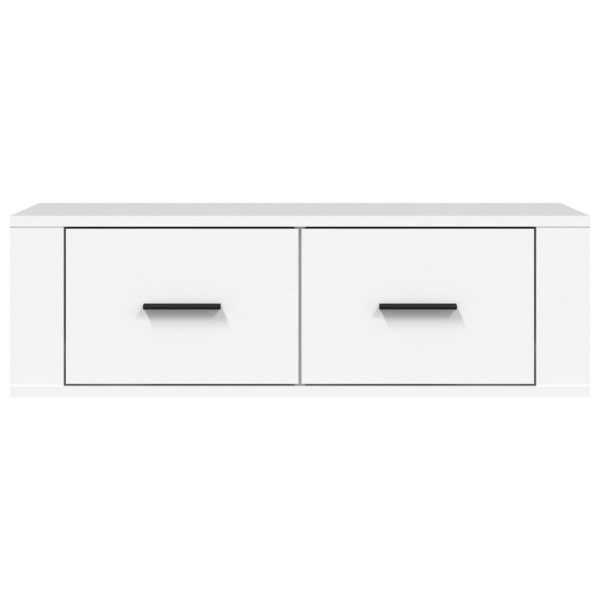 Mueble de TV colgante madera contrachapada blanco 80x36x25 cm