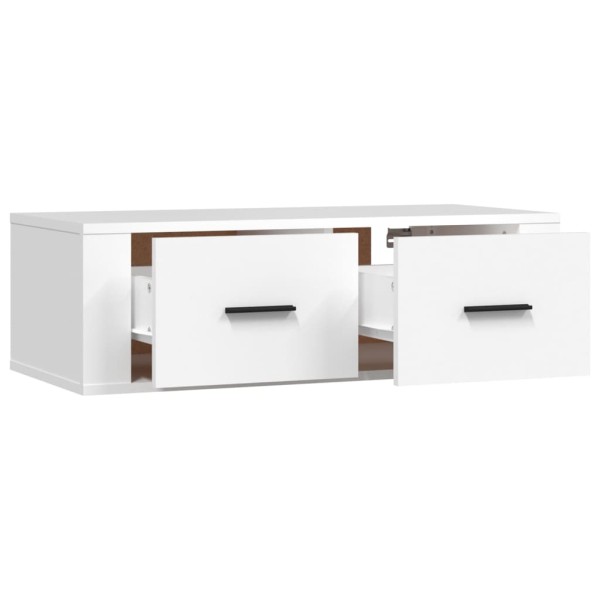 Mueble de TV colgante madera contrachapada blanco 80x36x25 cm