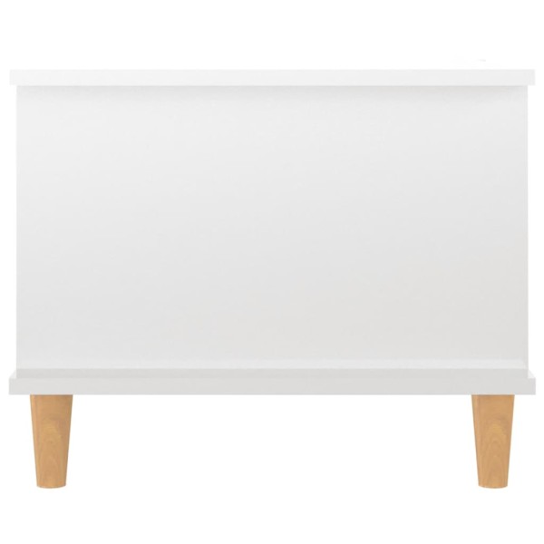 Mesa de centro madera contrachapada blanco brillo 90x50x40 cm