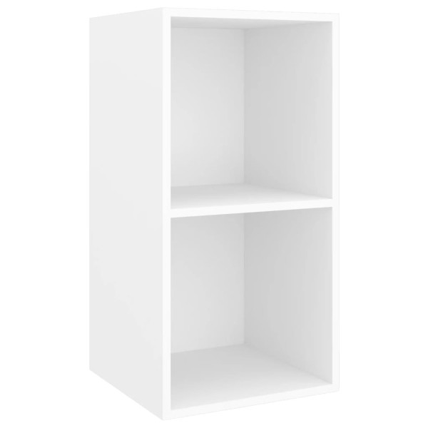 Mueble de pared para TV madera contrachapada blanco 37x37x72 cm