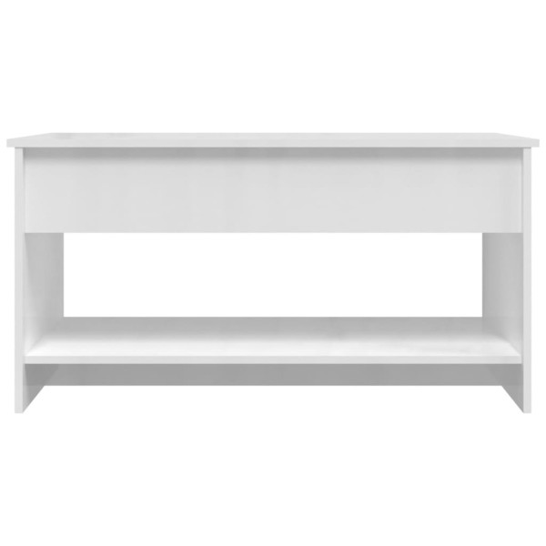 Mesa de centro madera contrachapada blanco brillo 102x50x52,5cm