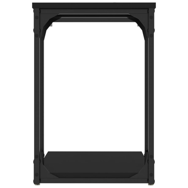 Mesa auxiliar madera contrachapada negro 50x35x52 cm