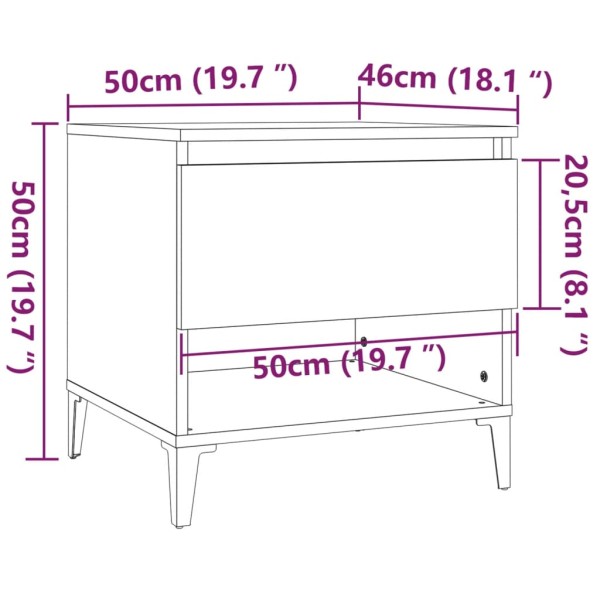 Mesa auxiliar madera contrachapada blanco 50x46x50 cm