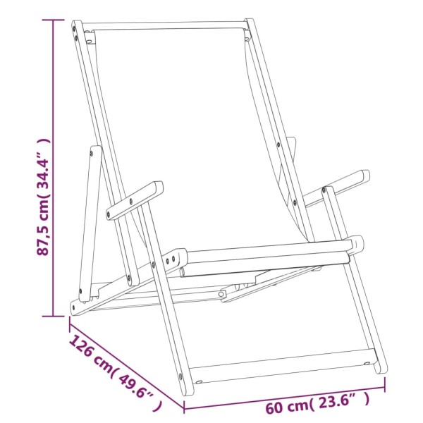 Silla de playa plegable de madera maciza de teca rojo