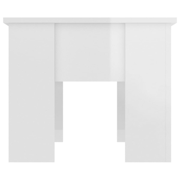 Mesa de centro madera contrachapada blanco brillo 79x49x41 cm