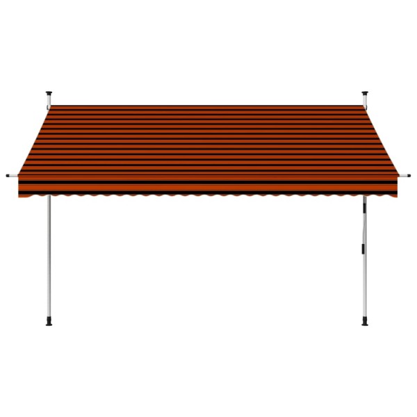 Toldo manual retráctil naranja y marrón 300 cm