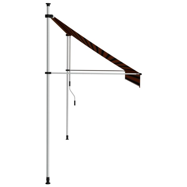 Toldo manual retráctil naranja y marrón 300 cm