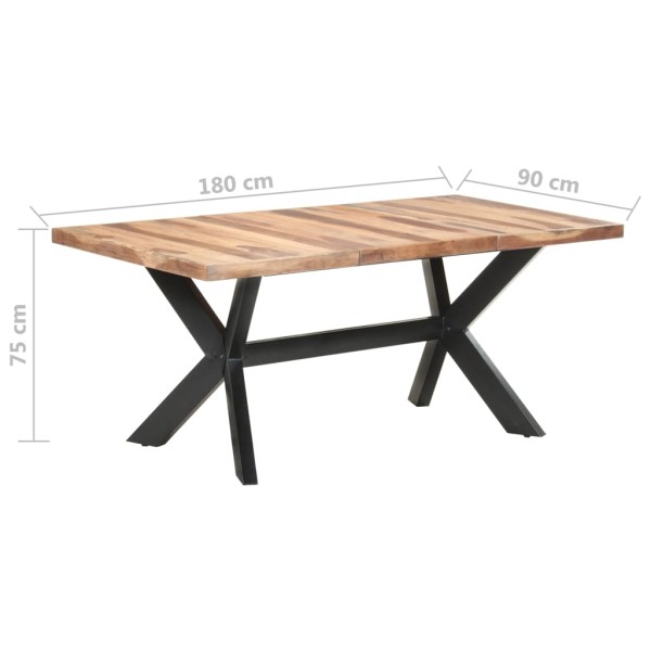 Mesa de comedor de madera acacia acabado miel 180x90x75 cm