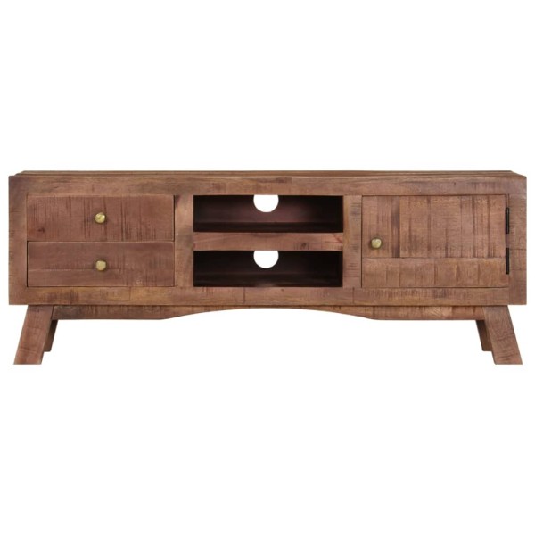 Mueble para TV de madera maciza de mango rugosa 110x30x40 cm