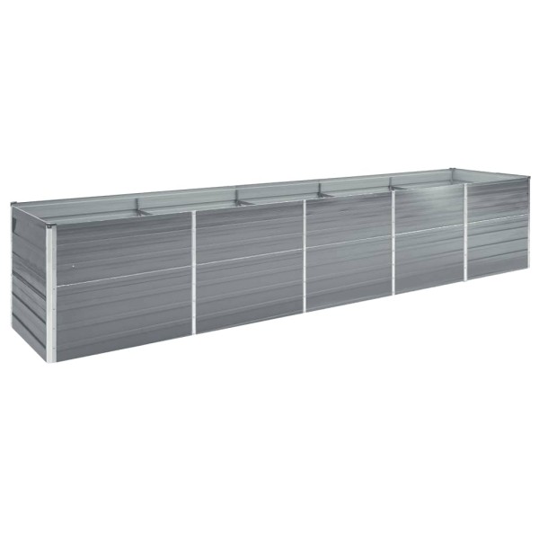 Arriate de acero galvanizado gris 400x80x45 cm