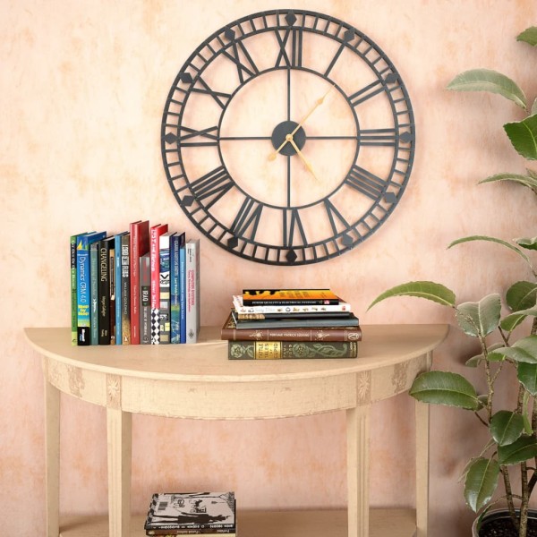 Reloj de pared vintage movimiento cuarzo metal 60 cm XXL