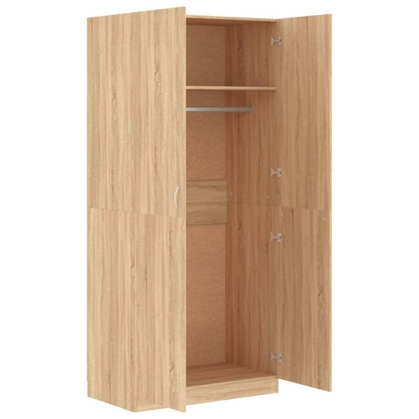 Armario de madera contrachapada color roble Sonoma 90x52x200 cm