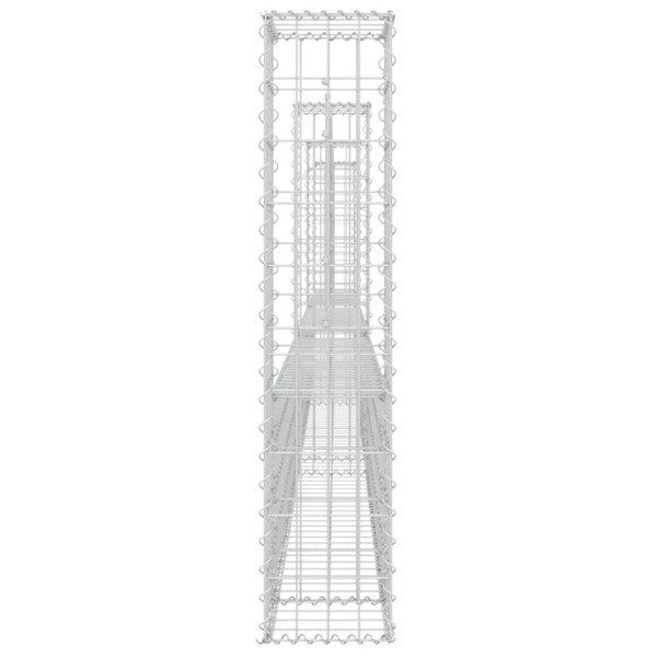 Cesta de gaviones forma de U 4 postes de hierro 380x20x100 cm