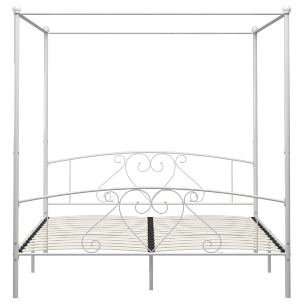 Estructura de cama con dosel metal blanco 200x200 cm