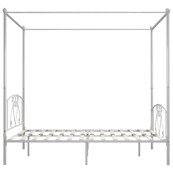 Estructura de cama con dosel metal blanco 200x200 cm