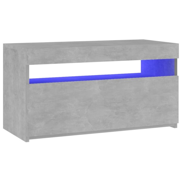 Mueble de TV con luces LED gris hormigón 75x35x40 cm