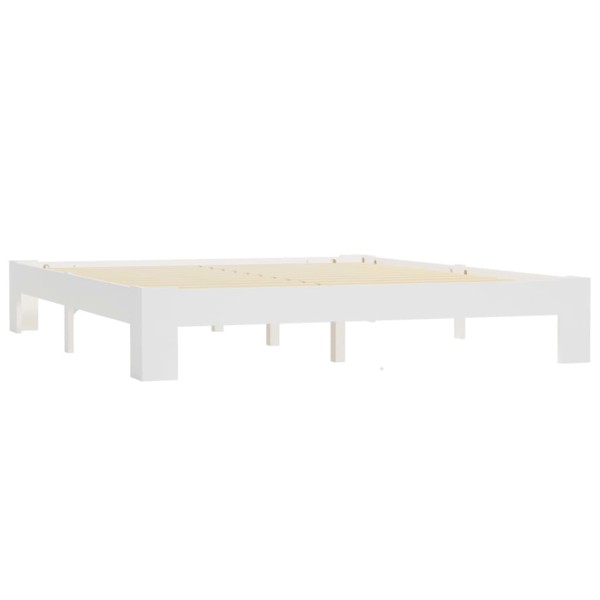 Estructura de cama de madera maciza de pino blanco 160x200 cm