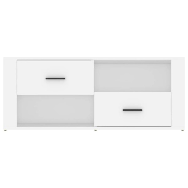 Mueble para TV madera contrachapada blanco 100x35x40 cm