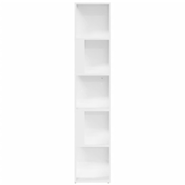 Mueble esquina madera contrachapada blanco brillo 33x33x164,5cm