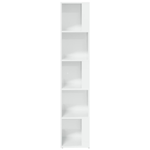 Mueble esquina madera contrachapada blanco brillo 33x33x164,5cm