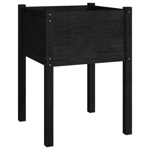 Jardinera de madera maciza de pino negro 50x50x70 cm