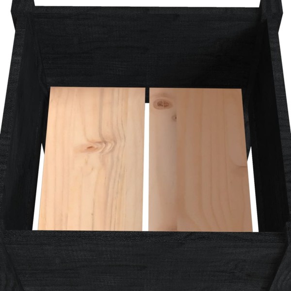 Jardinera de madera maciza de pino negro 50x50x70 cm