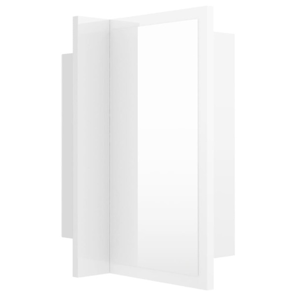 Armario espejo de baño LED acrílico blanco brillo 40x12x45 cm